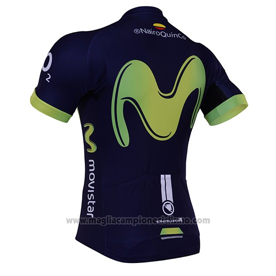 2017 Abbigliamento Ciclismo Movistar Nero Manica Corta e Salopette